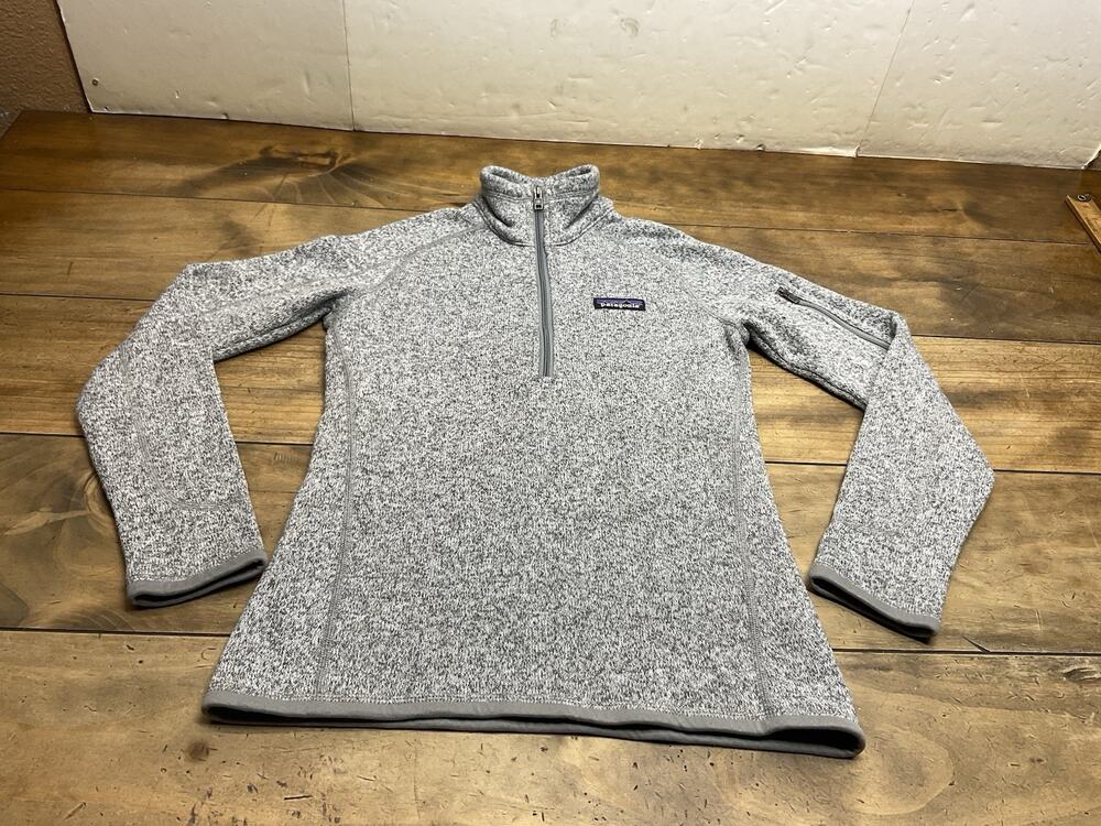 Patagonia Better Sweater 1/4 Zip Pullover Gray Heather Fleece Jacket Womens XXS